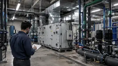 مهندس ساختمان در حال ارزیابی تاسیسات ساختمانی
