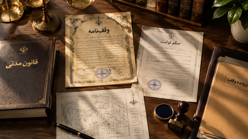 تعیین متولی وقف بر اساس وقفنامه و قانون مدنی با نمایش سند وقف و فرآیند انتصاب