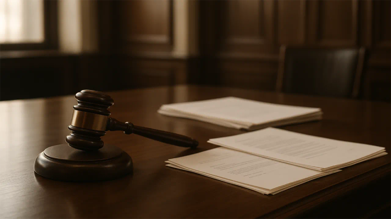 تعدادی مدرک حقوقی روی میز