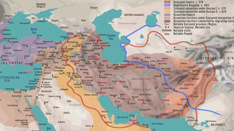 نقشه قلمرو ساسانیان