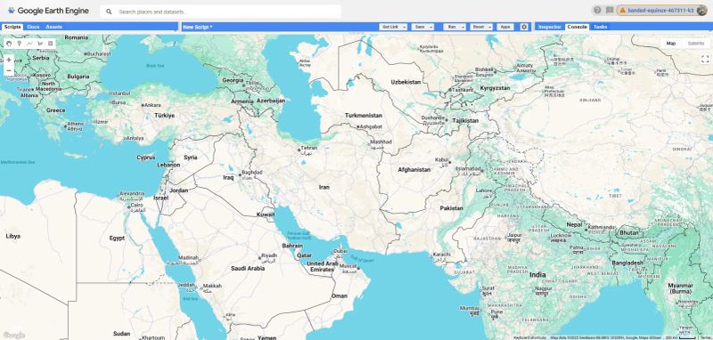 محیط Google Earth Engine (GEE) Code Editor