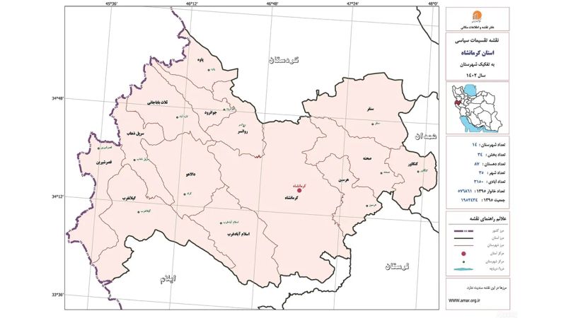 تقسیمات استان کرمانشاه