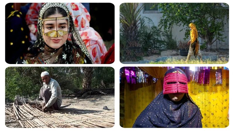 تصویری از مردم با لباس های محلی نمادی از فرهنگ استان هرمزگان