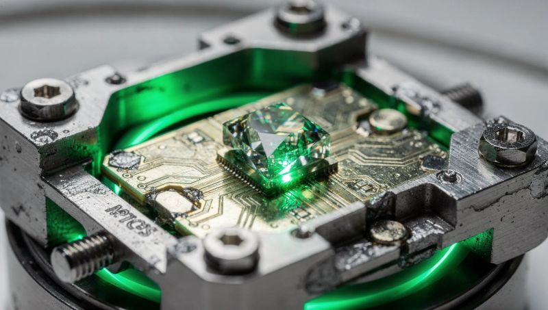 سنسور الماس نیتروژن-تهی‌جایی با لیزر سبز در آزمایشگاه کوانتومی